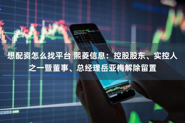 想配资怎么找平台 熙菱信息：控股股东、实控人之一暨董事、总经理岳亚梅解除留置